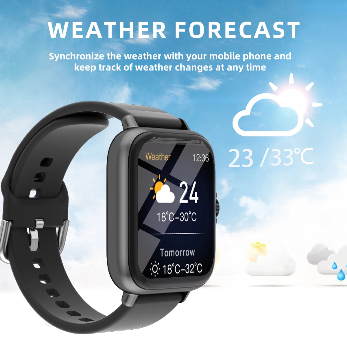 SMART WATCH Water proof For iPhone Android.